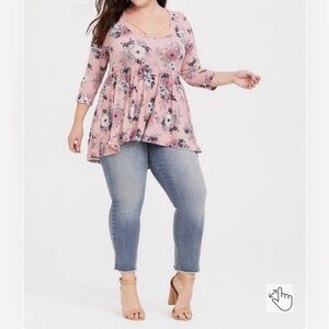 Torrid Scoop Neck Babydoll Top Size 1